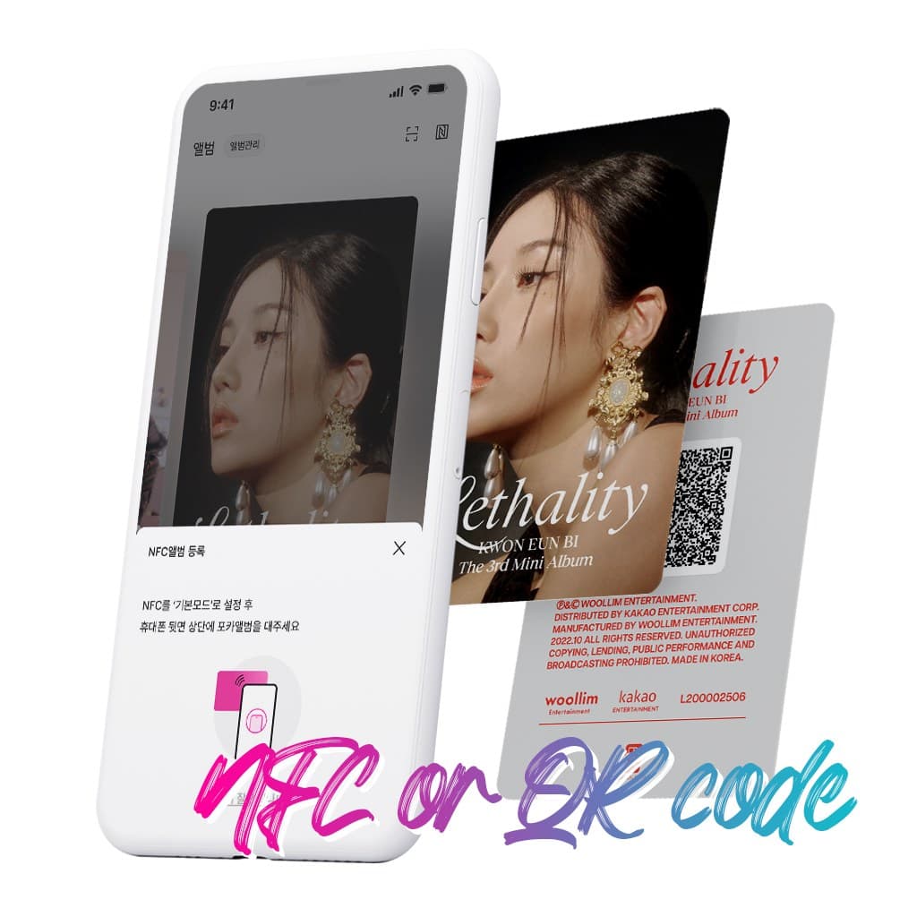 POCA Album. The front is a photocard, the back carries the QR, and holding it to the back of a phone registers it. Photo: POCA Album