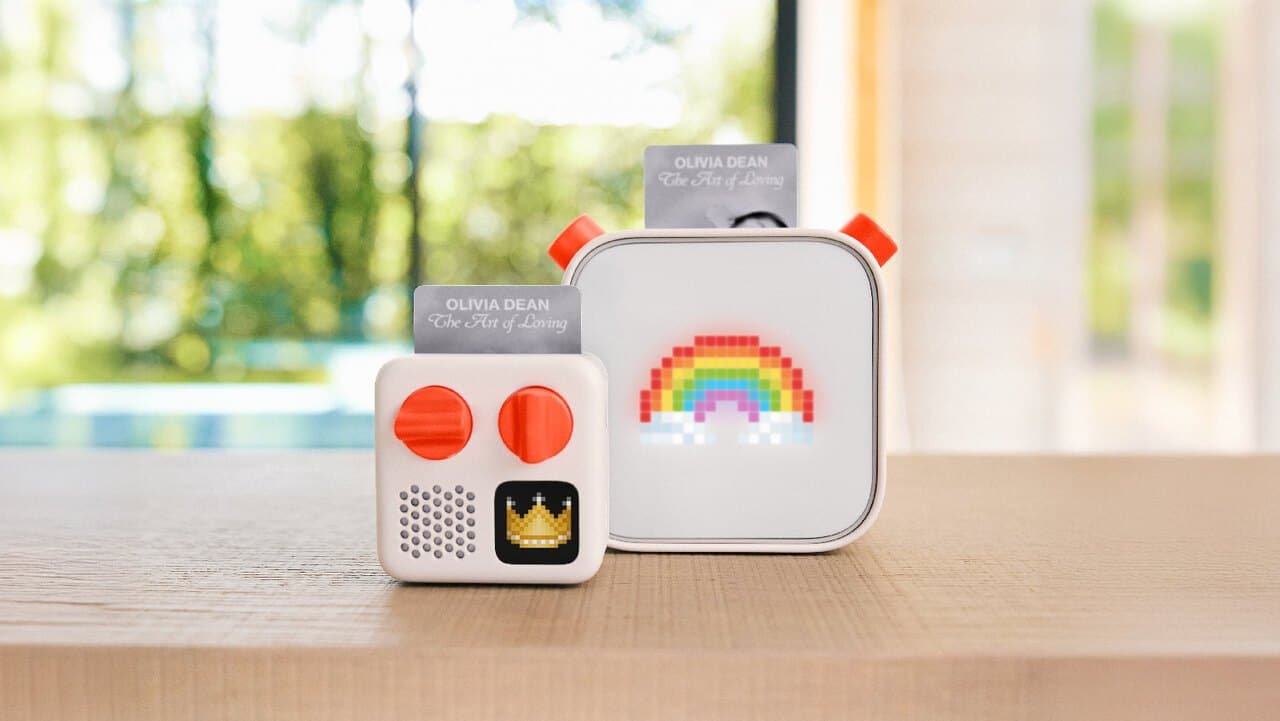 Slot the card into the cube and sound comes out. Photo: Yoto