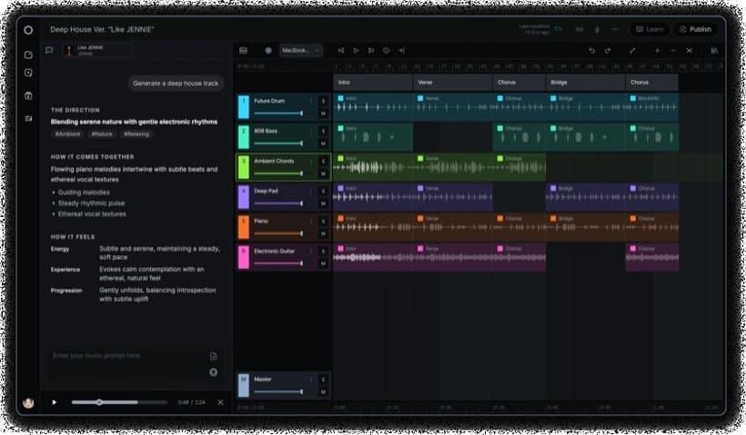 Building a track from a prompt. Photo: Neutune
