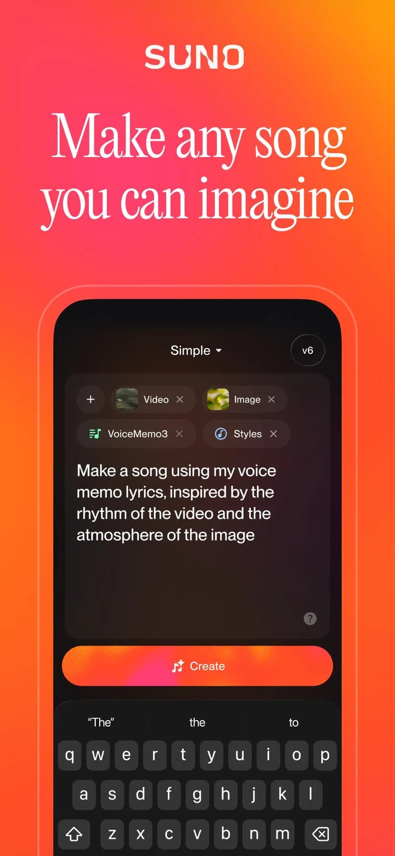 Feed in a prompt and reference files to make a song that did not exist. Photo: Suno, App Store