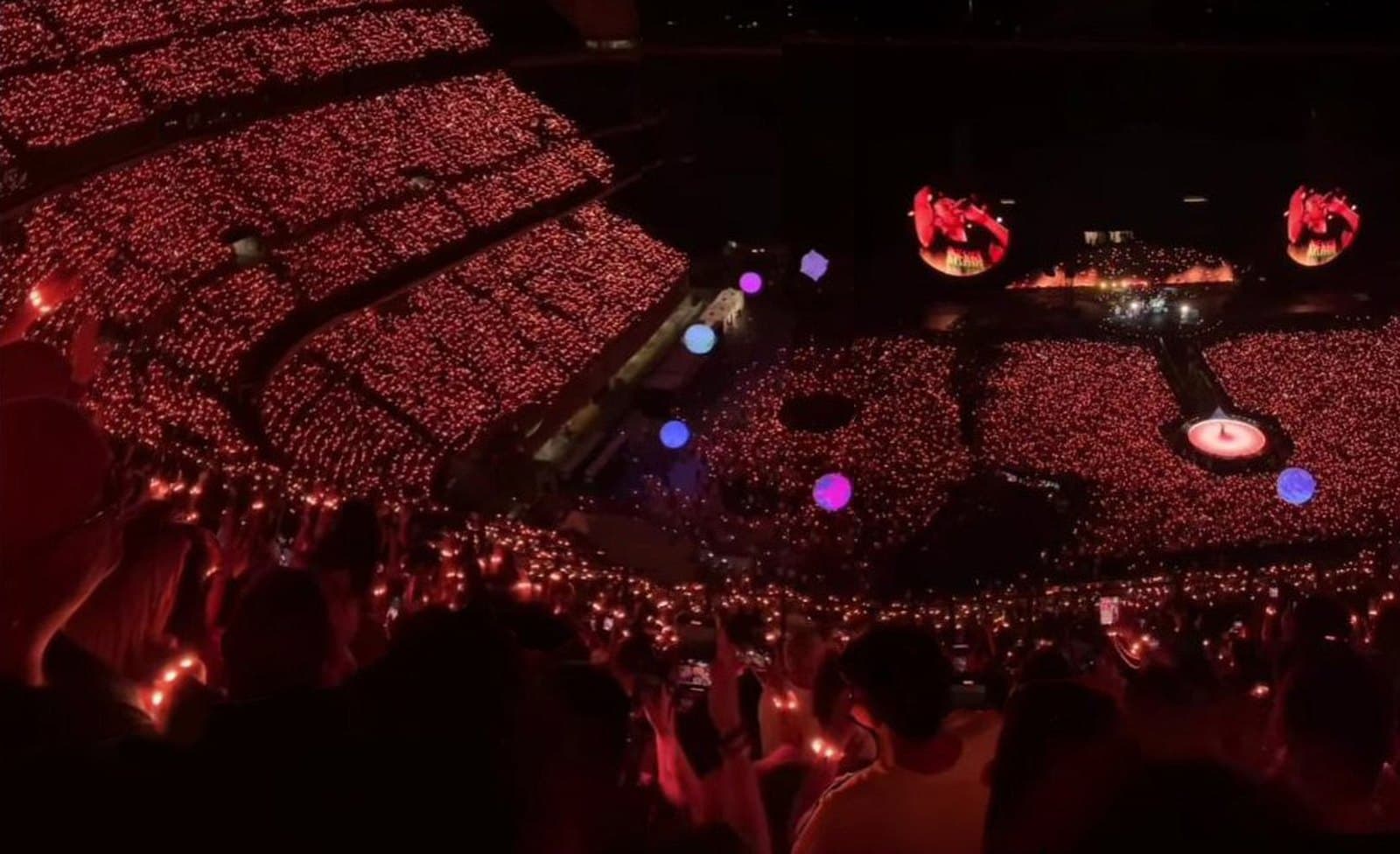 Coldplay's 'Music of the Spheres' tour in Milan. The whole bowl becomes one screen. Photo: Saggittarius A, Wikimedia Commons, CC BY-SA 4.0